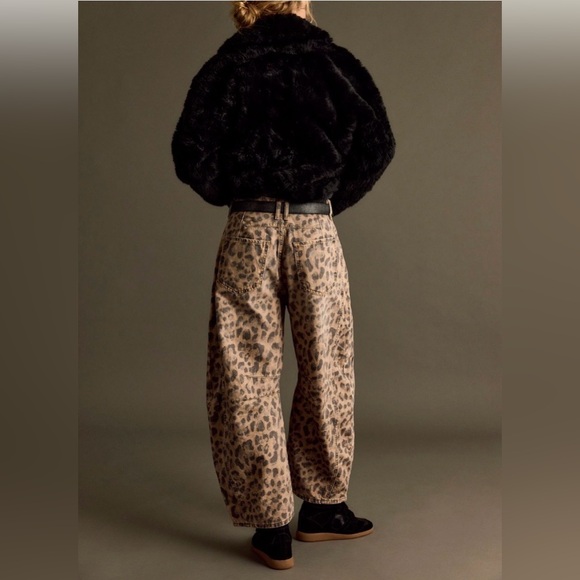 We The Free Leopard Print Flare Jeans - Picture 3 of 6